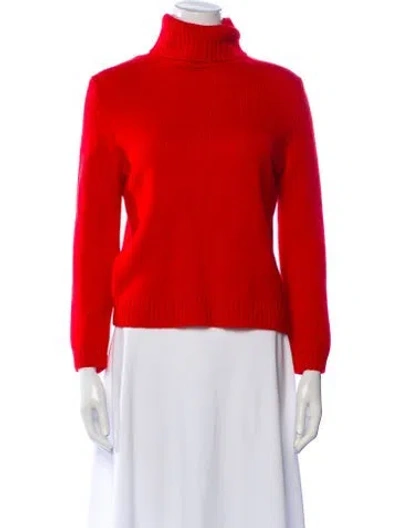 Pre-owned Ba&sh Cashmere Turtleneck Sweater In Red