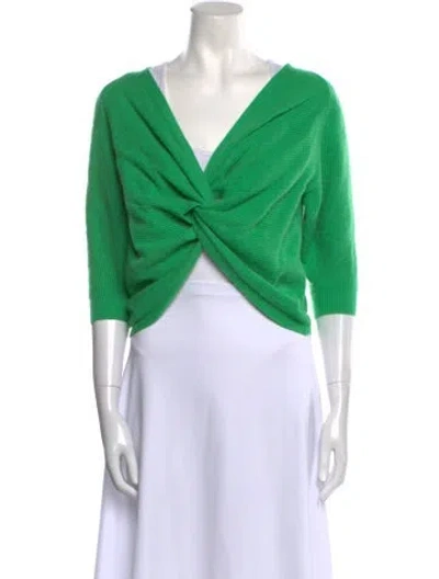 Pre-owned Ba&sh Cashmere V-neck Sweater In Green