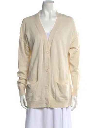 Pre-owned Ba&sh Cashmere V-neck Sweater In Neutral