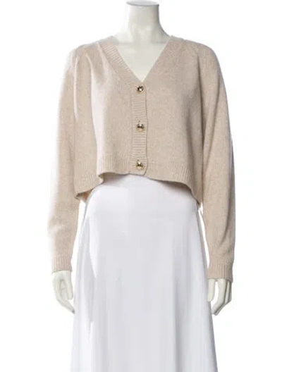 Pre-owned Ba&sh Cashmere V-neck Sweater In Neutral