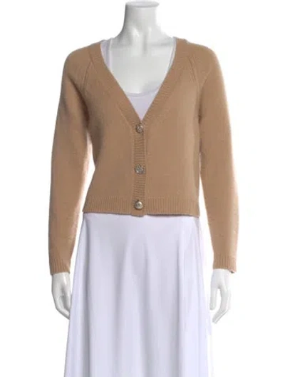 Pre-owned Ba&sh Cashmere V-neck Sweater In Neutral