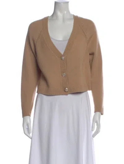 Pre-owned Ba&sh Cashmere V-neck Sweater In Neutral