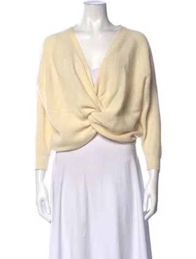 Pre-owned Ba&sh Cashmere V-neck Sweater In Neutrals