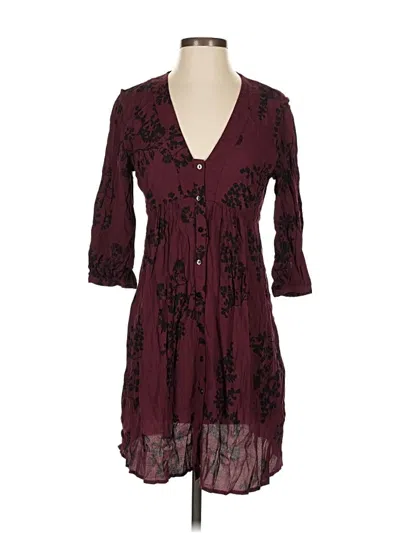Pre-owned Ba&sh Casual Dress In Burgundy