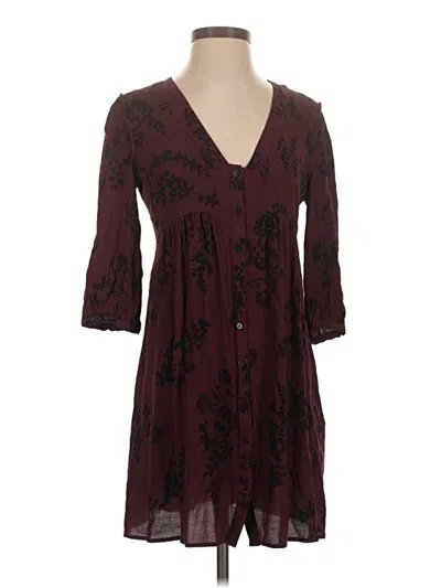 Pre-owned Ba&sh Casual Dress In Burgundy