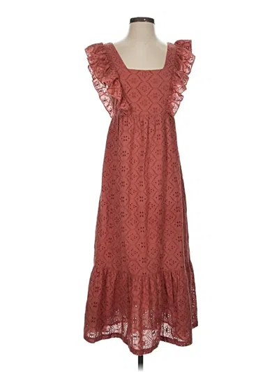 Pre-owned Ba&sh Casual Dress In Burgundy