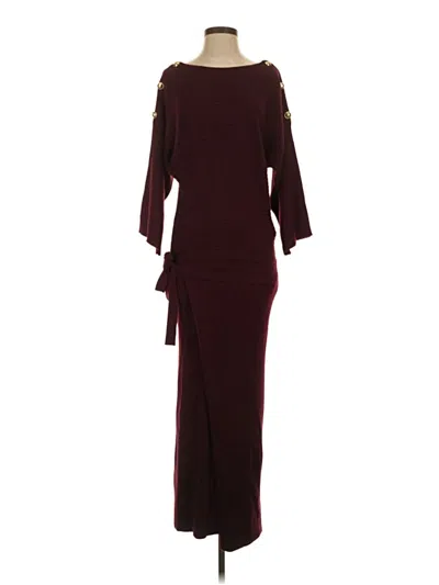 Pre-owned Ba&sh Casual Dress In Burgundy
