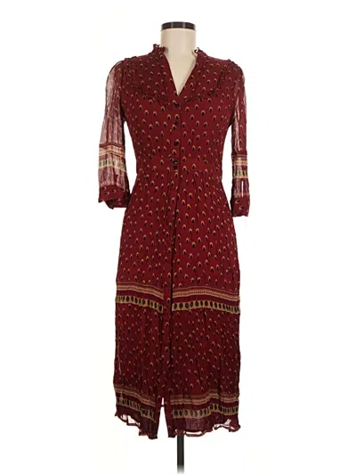 Pre-owned Ba&sh Casual Dress In Burgundy