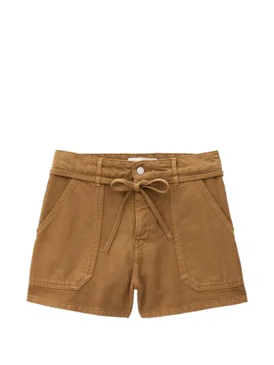 Ba&sh Catia Tie-waist Patch-pocket Shorts In Brown