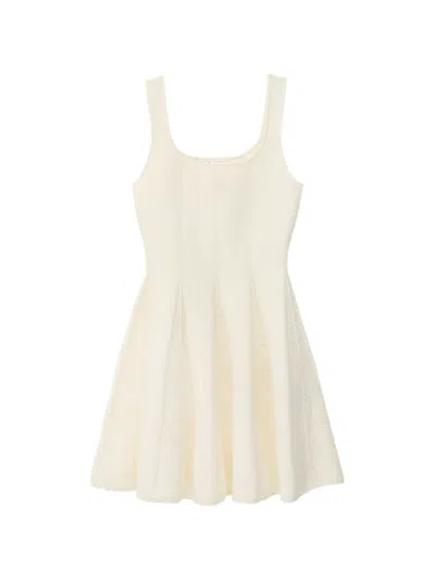 Ba&sh Cattana Ribbed-knit Flared Dress In Neutral