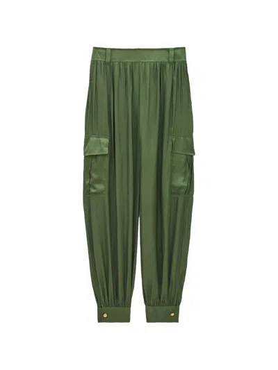 Ba&sh Celia Button-cuff Cargo Pants In Green