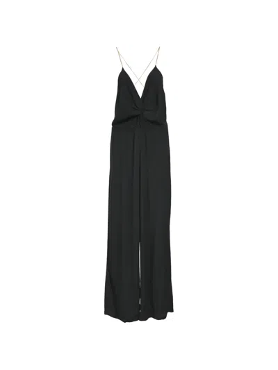 Pre-owned Ba&sh Chain-strap V-neck Jumpsuit In Black
