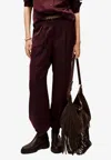 Ba&sh Charly Flowing Tailored Pants In Burgundy