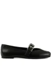 Ba&sh Cherkane Buckle Ballet Flats In Black