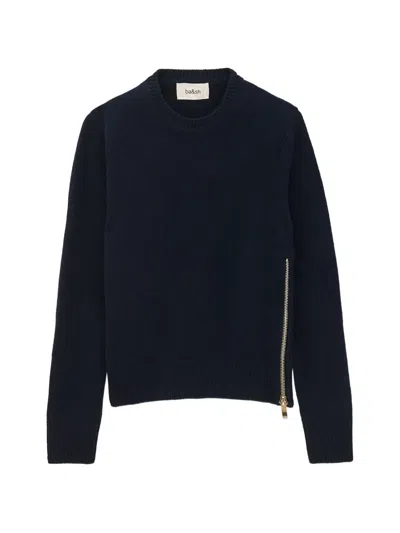 Ba&sh Cheyla Side-zip Sweater In Blue