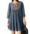 Ba&sh Ciana Dress In Blue Jeans In Multi