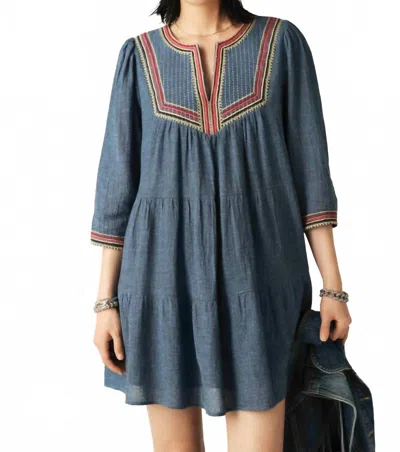Ba&sh Ciana Dress In Blue Jeans In Multi