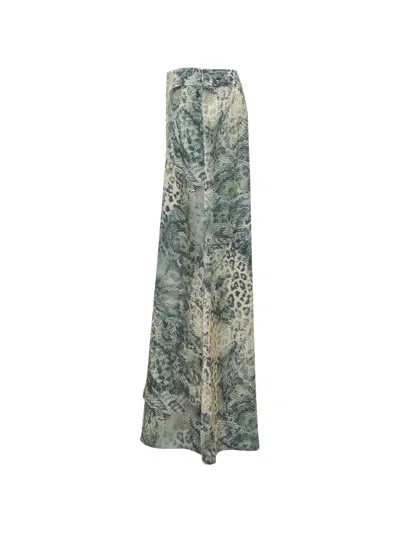 Ba&sh Ciria Snakeskin-print Maxi Skirt In Gray