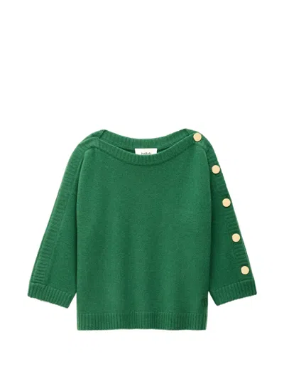 Ba&sh Classy Buttoned-sleeve Jumper In Green