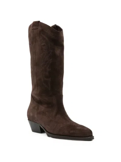 Ba&sh Claurys Embroidered Western-style Cowboy Boots In Brown
