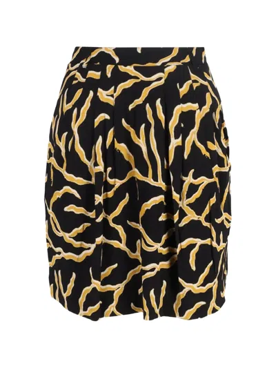 Pre-owned Ba&sh Clemy Printed Mini Skirt In Black