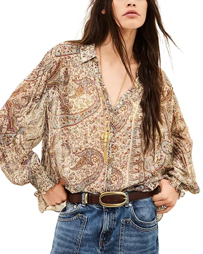Ba&sh Ba & Sh Cleo Printed Shirt In Blue