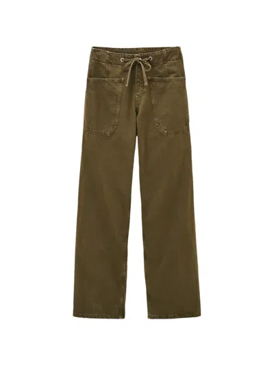 Ba&sh Cocy Drawstring-waist Straight-leg Jeans In Green