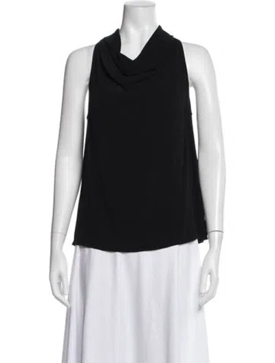 Pre-owned Ba&sh Cowl Neck Sleeveless Top In Black