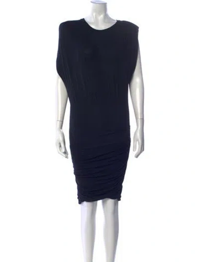 Pre-owned Ba&sh Crew Neck Knee-length Dress In Blue
