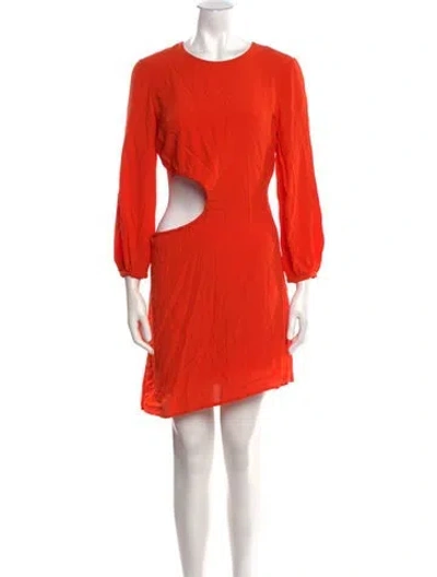 Pre-owned Ba&sh Crew Neck Knee-length Dress In Orange