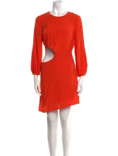 Pre-owned Ba&sh Crew Neck Knee-length Dress In Orange