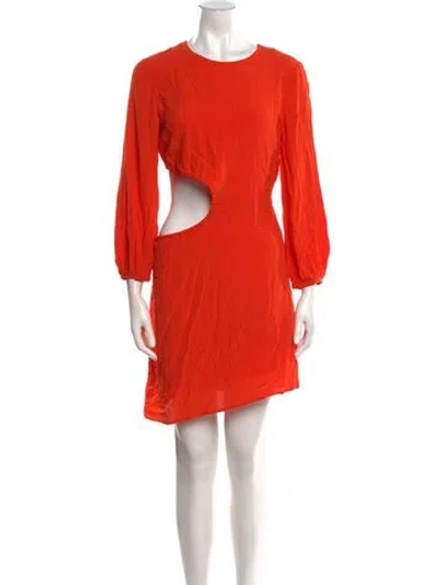 Pre-owned Ba&sh Crew Neck Knee-length Dress In Orange