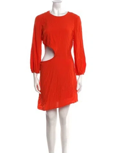 Pre-owned Ba&sh Crew Neck Knee-length Dress In Orange