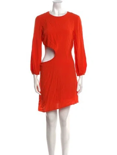 Pre-owned Ba&sh Crew Neck Knee-length Dress In Orange