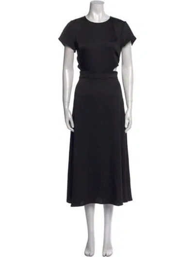 Pre-owned Ba&sh Crew Neck Long Dress In Black