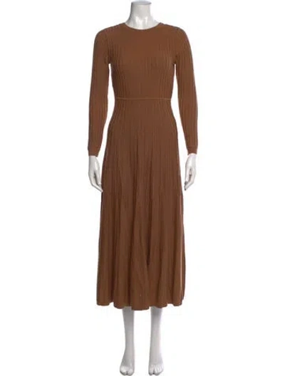 Pre-owned Ba&sh Crew Neck Long Dress In Brown
