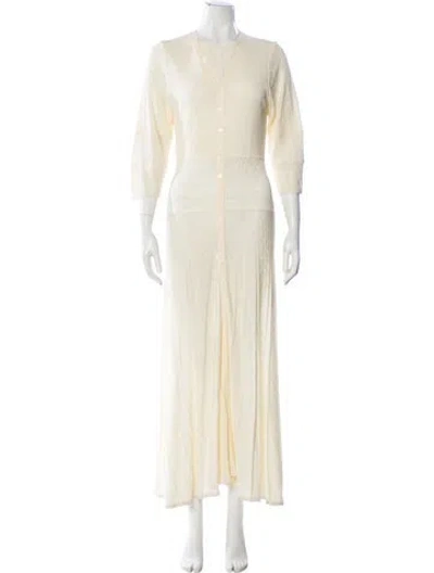 Pre-owned Ba&sh Crew Neck Long Dress In Neutral