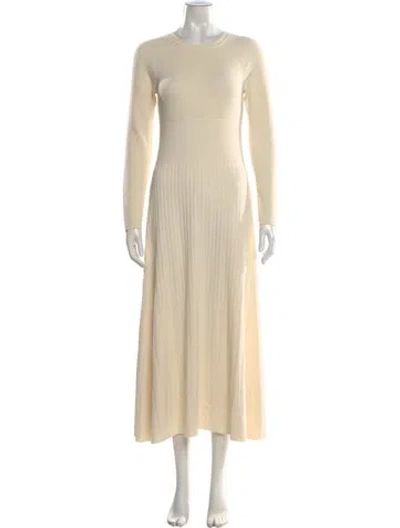 Pre-owned Ba&sh Crew Neck Long Dress In Neutral