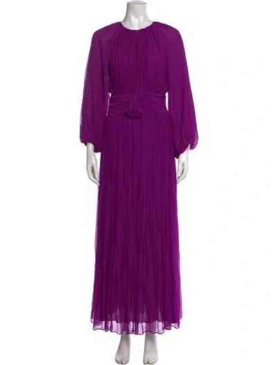 Pre-owned Ba&sh Crew Neck Long Dress In Purple