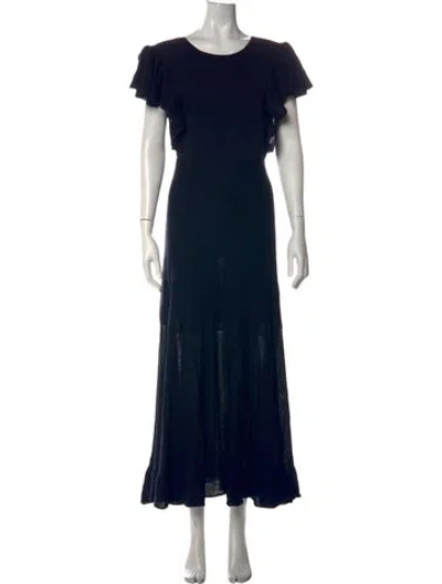 Pre-owned Ba&sh Crew Neck Long Dress W/ Tags In Black
