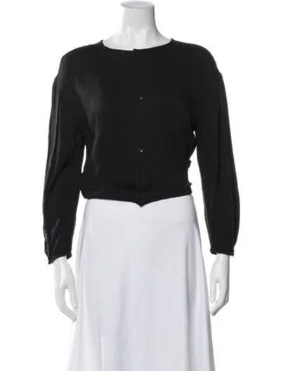 Pre-owned Ba&sh Crew Neck Long Sleeve Blouse In Black