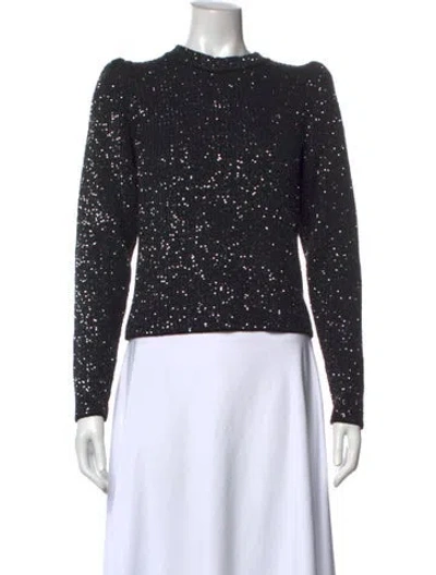 Pre-owned Ba&sh Crew Neck Long Sleeve Sweatshirt In Black