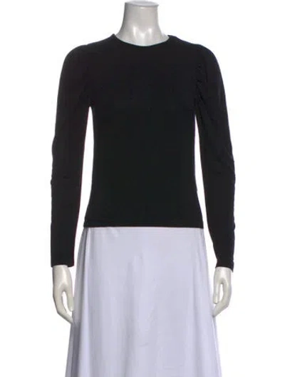 Pre-owned Ba&sh Crew Neck Long Sleeve Top In Black
