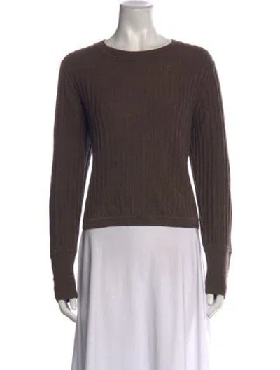 Pre-owned Ba&sh Crew Neck Long Sleeve Top In Brown