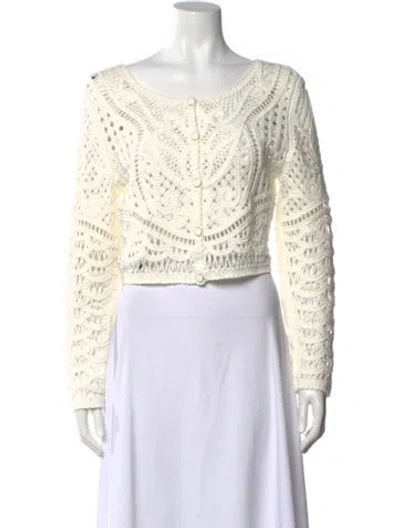 Pre-owned Ba&sh Crew Neck Long Sleeve Top In White