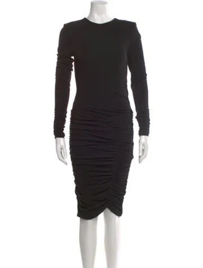 Pre-owned Ba&sh Crew Neck Midi Length Dress In Black