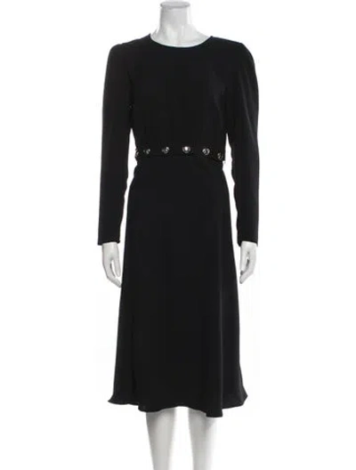 Pre-owned Ba&sh Crew Neck Midi Length Dress In Black