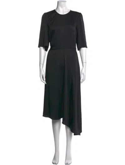 Pre-owned Ba&sh Crew Neck Midi Length Dress In Black