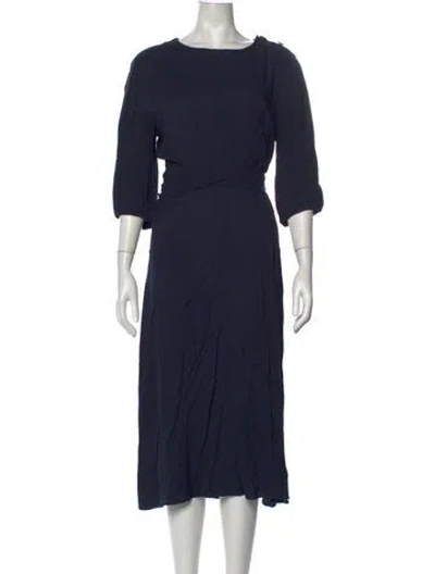 Pre-owned Ba&sh Crew Neck Midi Length Dress In Blue