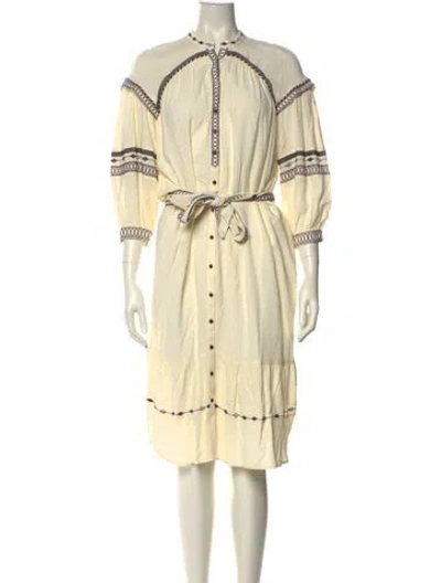 Pre-owned Ba&sh Crew Neck Midi Length Dress In Neutral